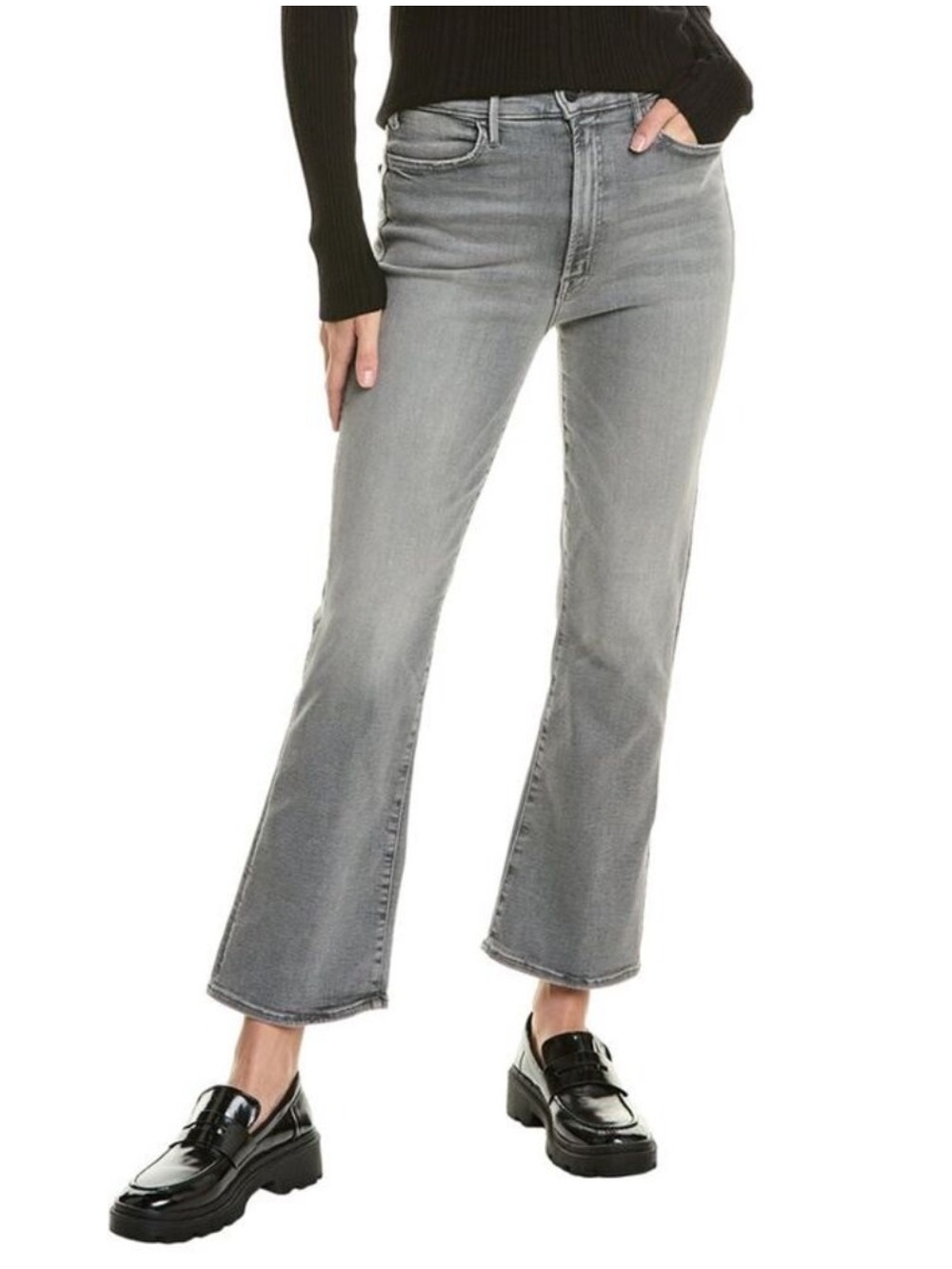 MOTHER Jeans The Hustler Ankle High Rise Chic Casual Barely There Gray 27